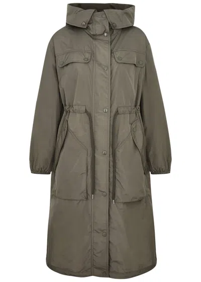 Moncler Mantio Hooded Taffeta Parka In Khaki