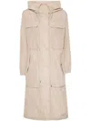 Moncler Mantio Maxi Parka Coat In Neutrals