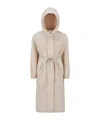 Moncler Mantio Maxi Parka Coat In Nude