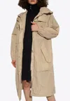 Moncler Mantio Zip-up Parka In Beige