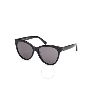 Moncler Maquille Smoke Butterfly Ladies Sunglasses Ml0283 01a 55 In Black