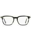 Moncler Marble-effect Rectangular-frame Glasses In Grey