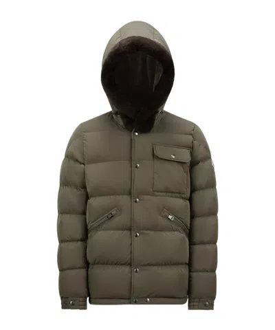 Moncler Marcelettes Long-sleeved Down Jacket In Green