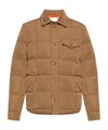 Moncler Long-sleeved Down Jacket In Brown