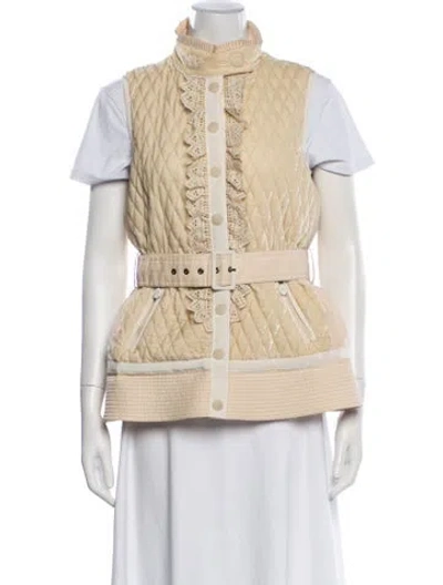 Pre-owned Moncler Marianne Velvet Vest In Neutrals