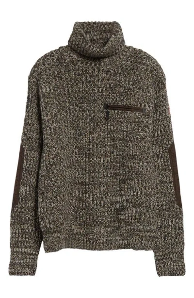 Moncler Marled Turtleneck Sweater In Brown