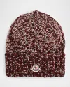 Moncler Logo Patch Rib Wool Beanie