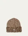 Moncler Marled Wool Beanie In Brown