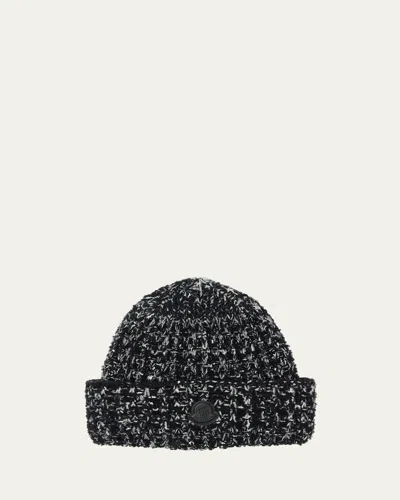 Moncler Marled Wool Beanie In Gray