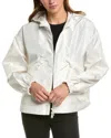 Moncler Chic Satin Finish Tech Canvas Jacket In White