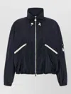 Moncler Marmacy Jacket High Collar Elasticated Hem In Blue
