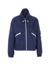 Moncler Marmacy Jacket High Collar Elasticated Hem In Blue
