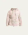 Moncler Marpe Palm Tree Printed Short Parka Jacket In Beige