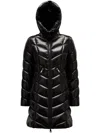 Moncler Marus Long Nylon Down Jacket In Black