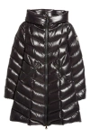 Moncler Marus Long Nylon Down Jacket In Black