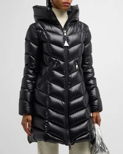 MONCLER MARUS LONG CHEVRON-QUILTED JACKET