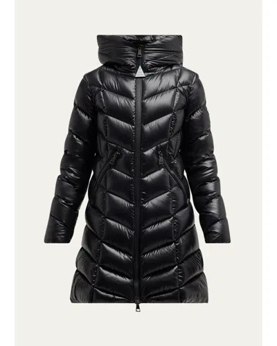 MONCLER MARUS LONG CHEVRON-QUILTED JACKET