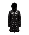 Moncler Chevron-quilted Hooded Puffer Jacket In Black