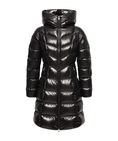 Moncler Marusse Hooded Mid-length Down Jacket In Black