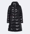 Moncler Chevron-quilted Hooded Puffer Jacket In Black
