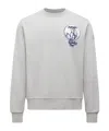 Moncler Embroidered-logo Sweatshirt In Gray