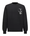 Moncler Mascot Patch Cotton Sweatshirt In Black