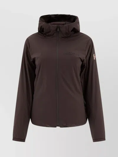 Moncler "master" Jacket Hooded Side Pockets In Brown