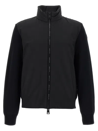 MONCLER MATT EFFECT CARDIGAN SWEATERS AND CARDIGANS BLACK