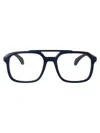 Moncler Matte Blue Injectate Glasses In Black