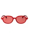 Moncler Matte Milky Red Injectate Sunglasses In Pink