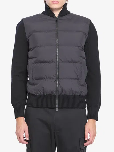 Moncler Matte Padded Cardigan In Multi