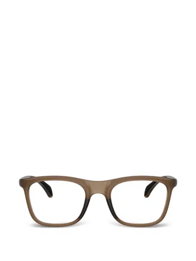 Moncler Matte Rectangle Glasses In Brown