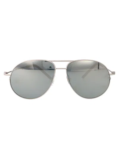MONCLER MONCLER MATTE SILVER METAL SUNGLASSES