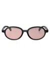 Moncler Matte Transparent Grey Injectate Sunglasses In Black