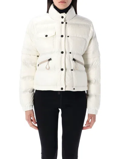 Moncler Grenoble 'mauduit' White Down Jacket With Logo Patch On The Sleeve In Tech Fabric Woman In Multicolor