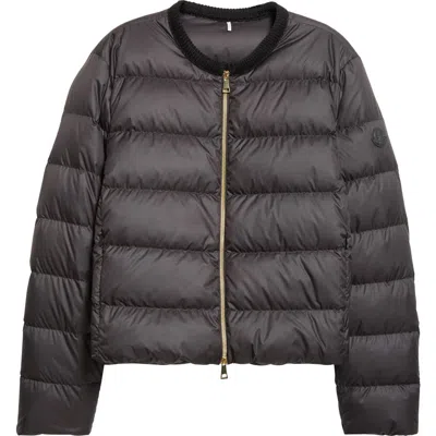 Moncler Mauvezin Mixed Media Down Puffer Jacket In Black
