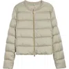 Moncler Mauvezin Mixed Media Down Puffer Jacket In Neutral
