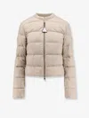 Moncler Women Mauvezin Nylon Down Jacket With Embroidered Profiles In Sand