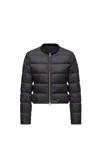 Moncler Black Short Zip-up Puffer Jacket Women In Black