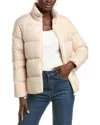 Moncler Short Light Beige Mauzun Down Jacket In Neutral
