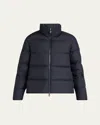 Moncler Women Blue Mauzun Short Down Jacket In Blue