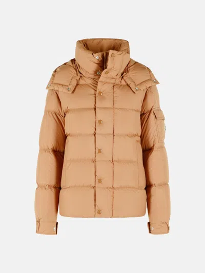 Moncler 'maya 70' Camel Polyamide Down Jacket In Beige