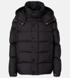 Moncler Long Little Down Jacket With Square Quilting And Hood