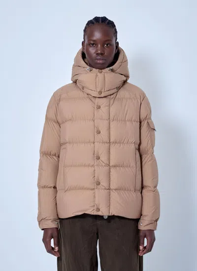 Moncler Maya 70 Hooded Short Down Jacket In Neutral