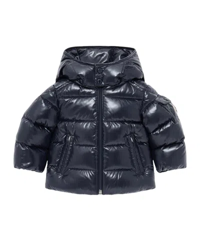 Moncler Maya Baby Hooded Down Jacket In Blue