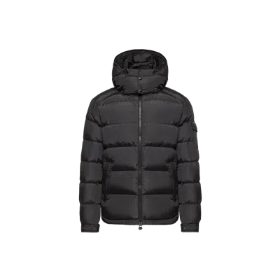 Moncler Short Down Jacket With Hood Montbrocq In Black