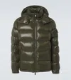 Moncler Maya Hooded Short Down Jacket In Green