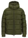 Moncler Men Baudinet Down Jacket With Logo Patch In Multi