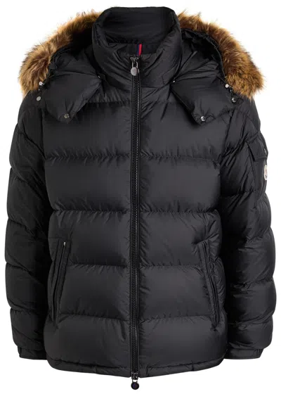 Moncler Maya Faux Fur-embellished Shell Jacket In Black