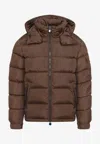 Moncler Maya Quilted Shell Down Jacket In Brown